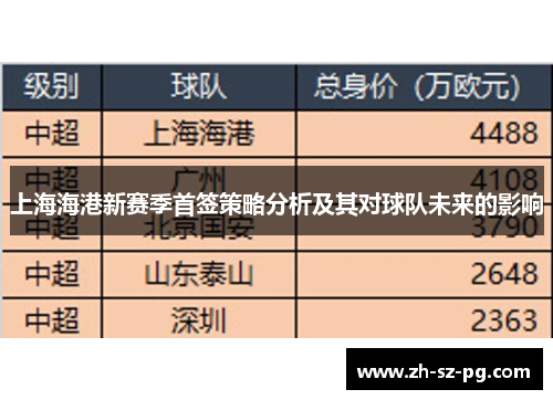 上海海港新赛季首签策略分析及其对球队未来的影响